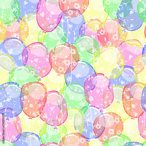 Cartoon balloons seamless pattern.