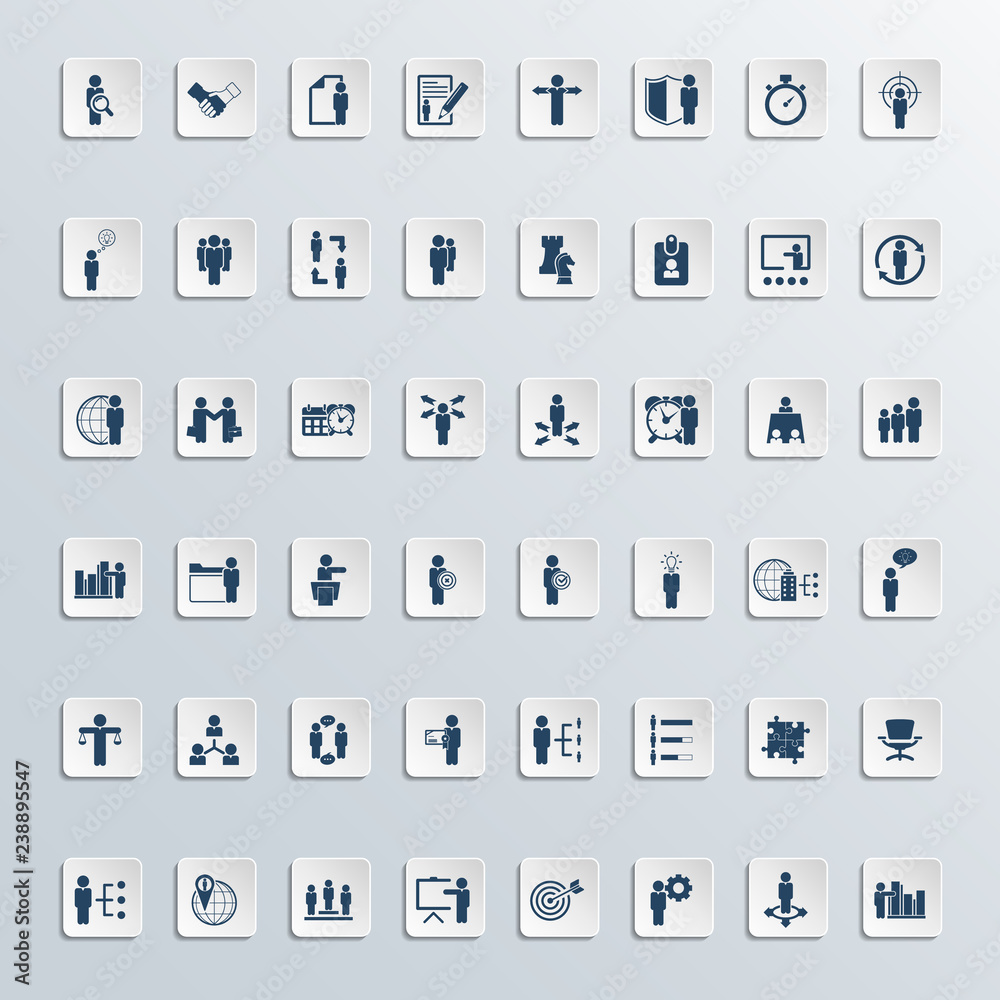 Universal business strategy icons set. Vector. Universal business strategy icons set. Vector.