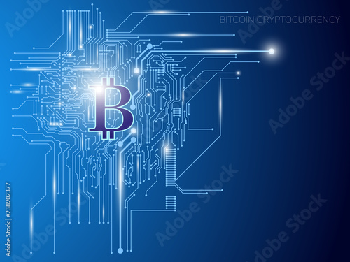 Bitcoin digital currency, Cryptocurrency digital money, technology network concept, for wallpaper background in stock marget vector illustration - Vector