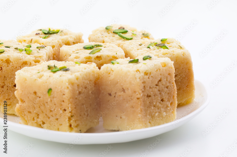 Indian Traditional Famous Sweet Food Mysore Pak or Mysoor Pak Indian Traditional Famous Sweet Food Mysore Pak or Mysoor Pak