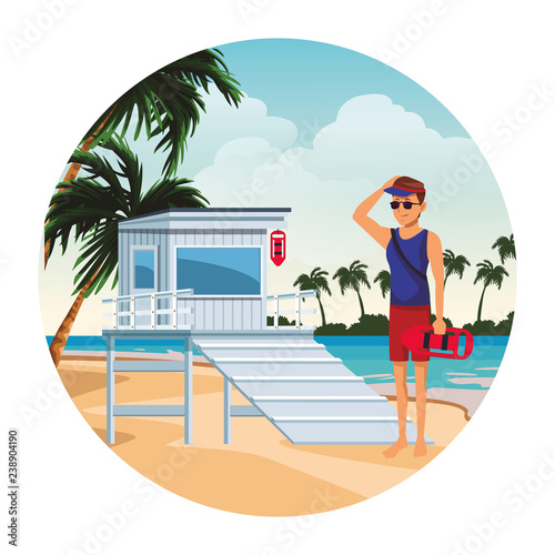 lifeguard with tower