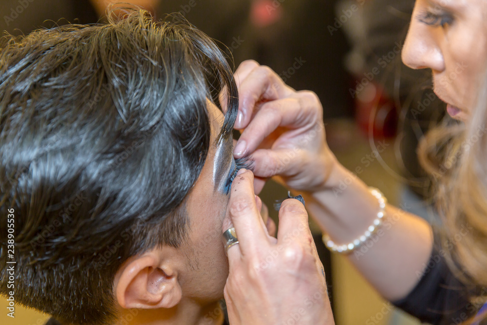 Fototapeta premium Hispanic (latin) male professional makeup