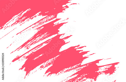 colorful white and pink living coral color vector background with paint stains and strokes 