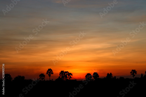 Natural scenery  sunset  evening Environment and nature sky