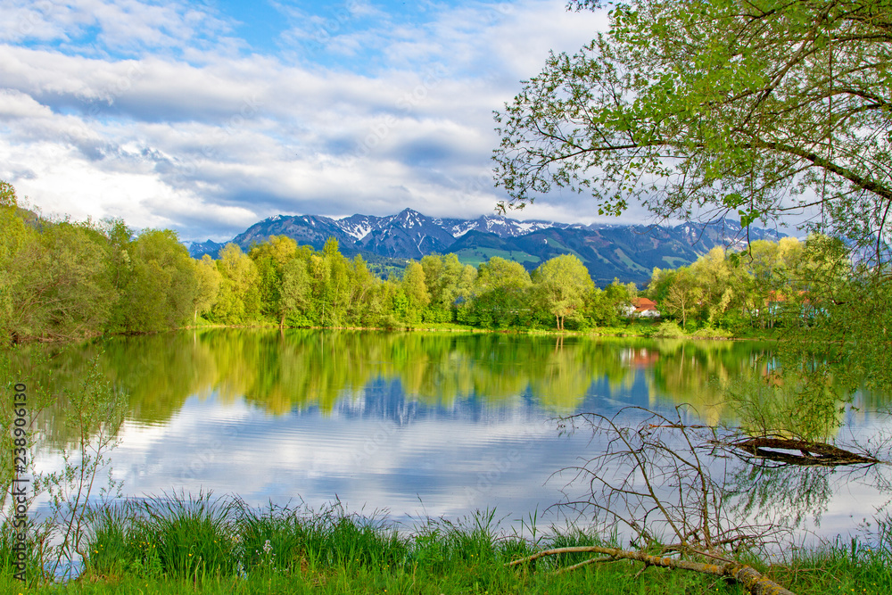 Allgäu - See - Spiegelung - Alpen - Sommer - Blaichach - malerisch Allgäu - See - Spiegelung - Alpen - Sommer - Blaichach - malerisch