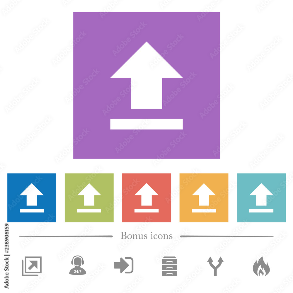 Upload flat white icons in square backgrounds Upload flat white icons in square backgrounds