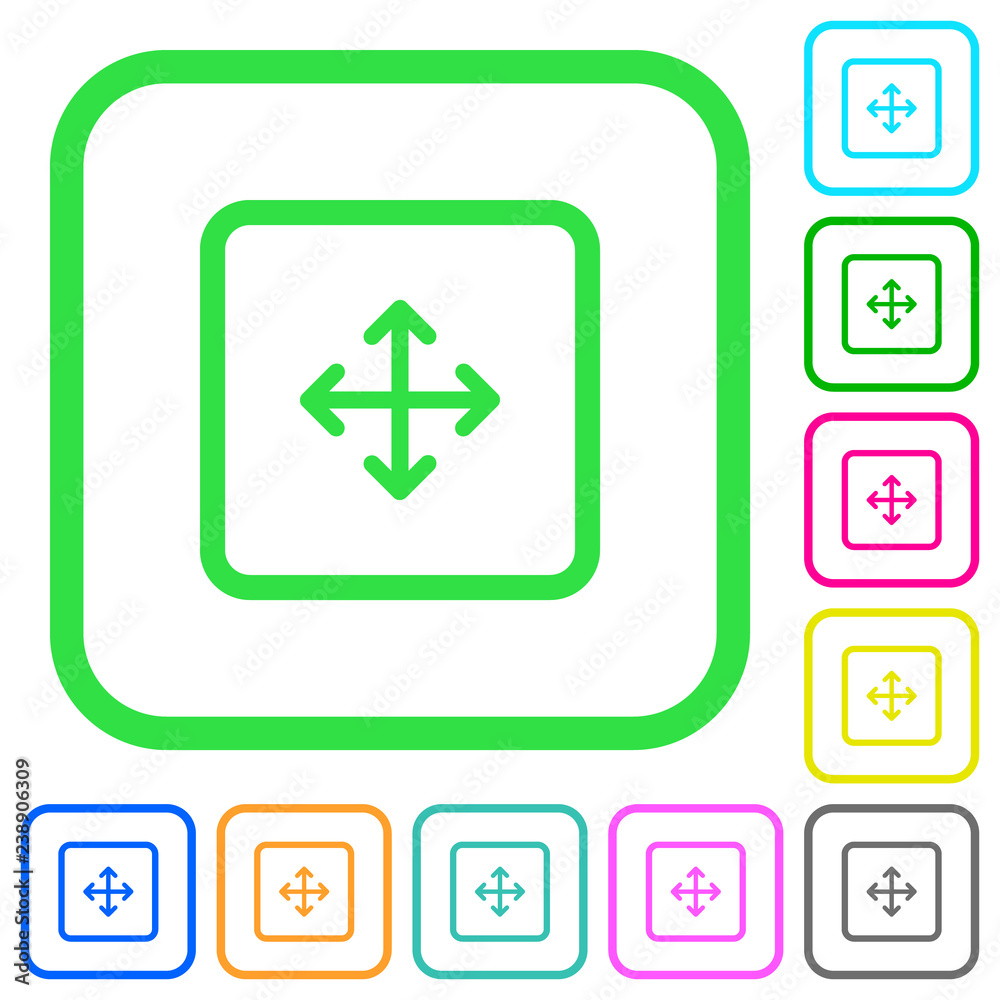 Drag object vivid colored flat icons Drag object vivid colored flat icons