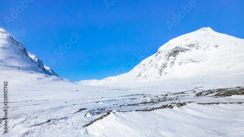 Two large snowy mountains i...