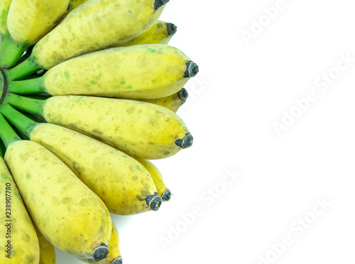 Cultivated banana on a white background