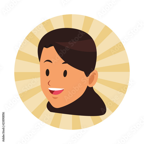 woman brunette smiling only face