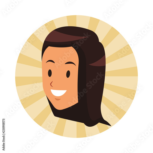 woman brunette smiling only face