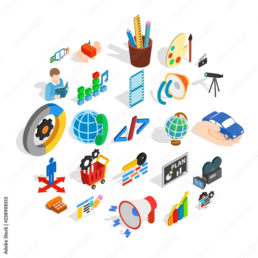 Degree icons set. Isometric set of 25 degree vector icons for web isolated on white background Degree icons set. Isometric set of 25 degree vector icons for web isolated on white background