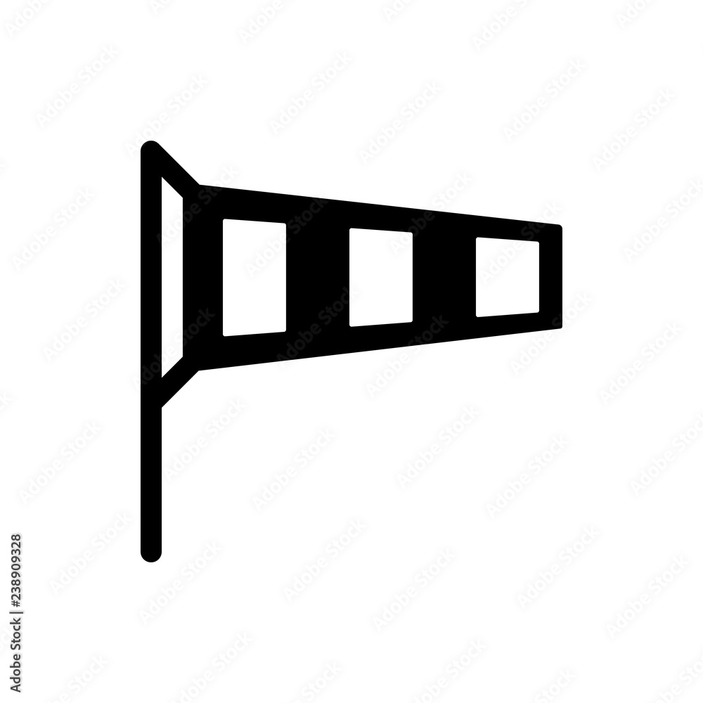 Windsock silhouette weather icon. Flat vector illustration. Windsock silhouette weather icon. Flat vector illustration.