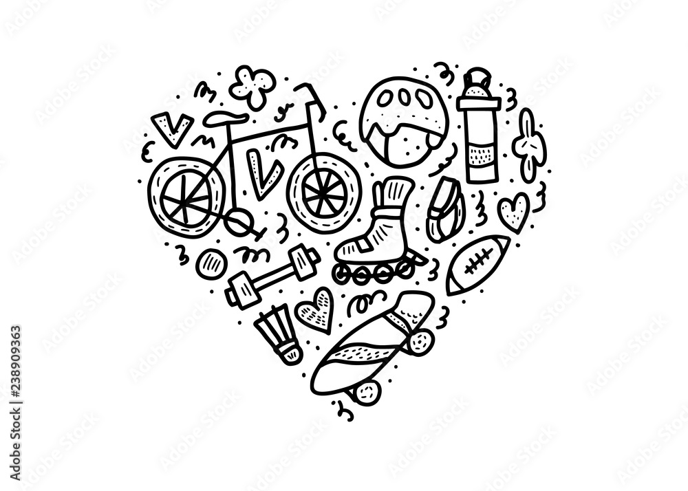 Sport activities symbols. Vector illustration. Sport activities symbols. Vector illustration.