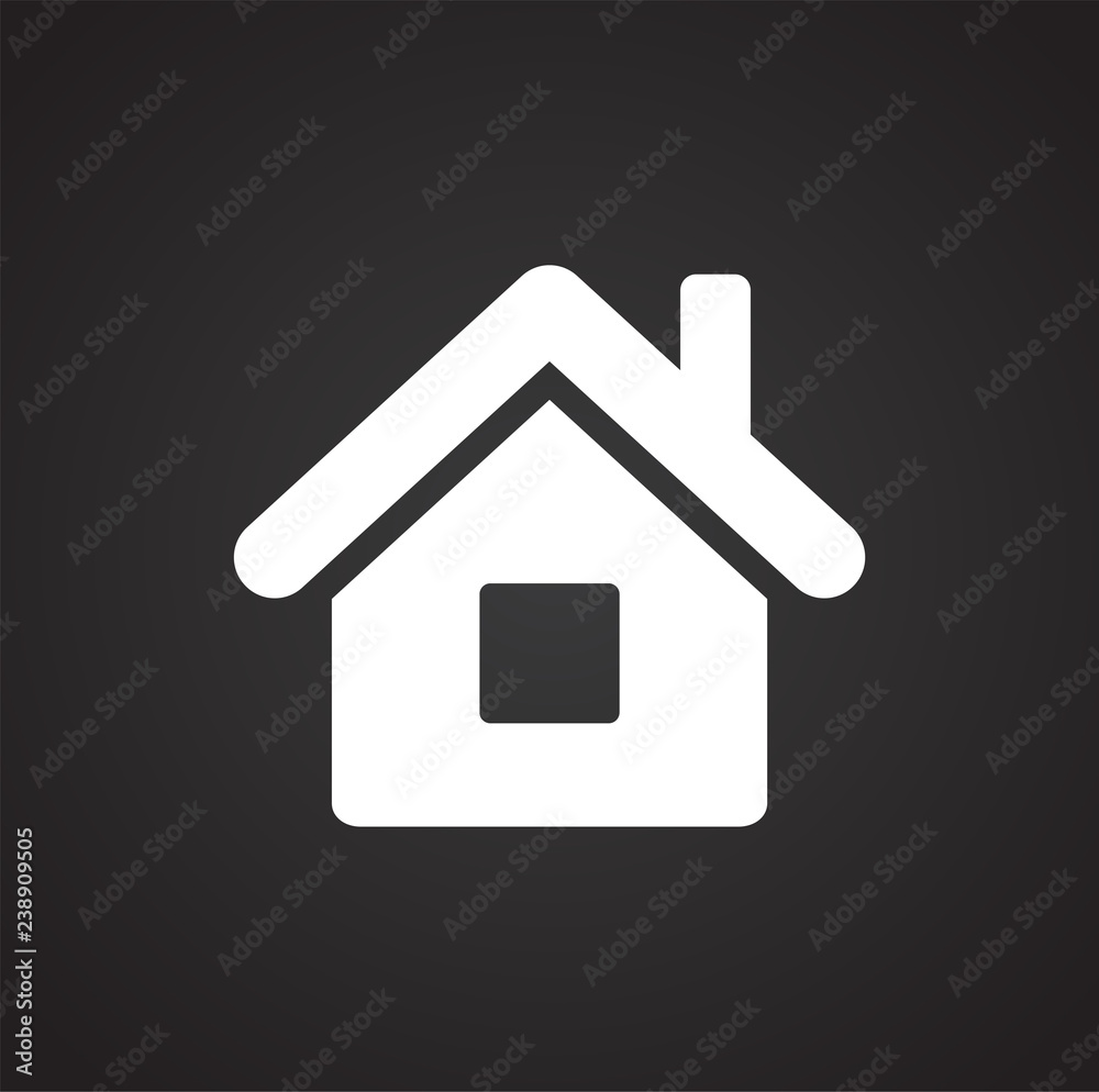 Home icon on black background for graphic and web design, Modern simple vector sign. Internet concept. Trendy symbol for website design web button or mobile app Home icon on black background for graphic and web design, Modern simple vector sign. Internet concept. Trendy symbol for website design web button or mobile app