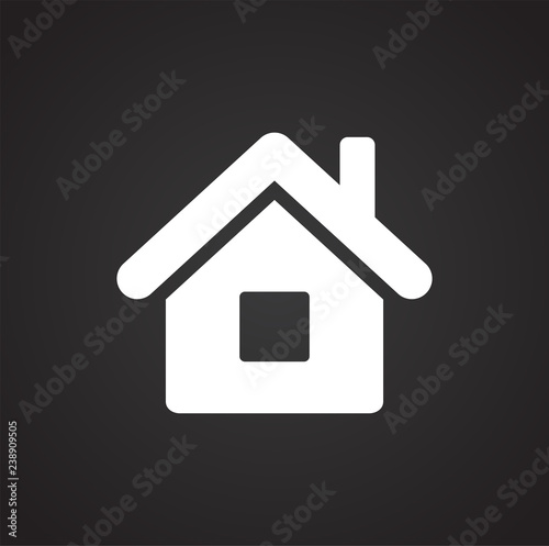 Home icon on black background for graphic and web design, Modern simple vector sign. Internet concept. Trendy symbol for website design web button or mobile app