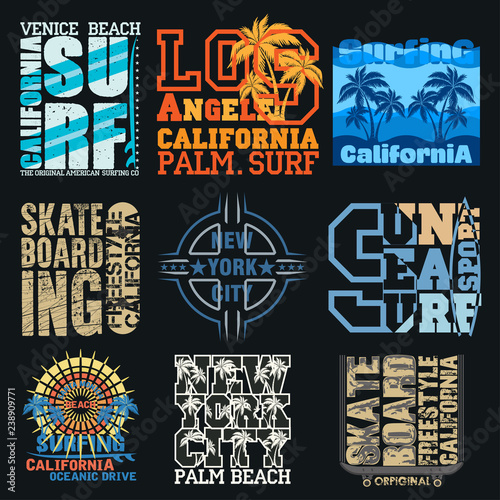 set sport typography, t-shirt  nyc, design graphic