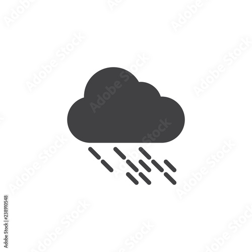 Heavy rainy cloud vector icon. filled flat sign for mobile concept and web design. Rain weather simple solid icon. Symbol, logo illustration. Pixel perfect vector graphics