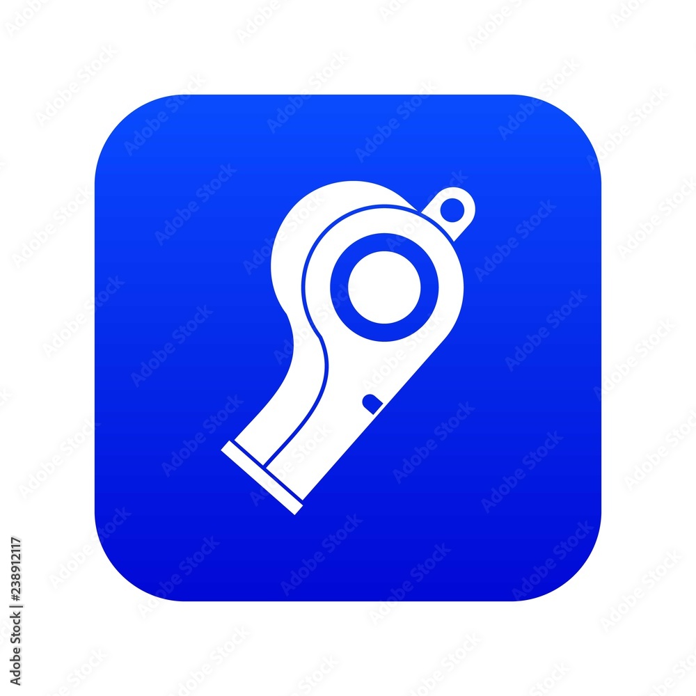 Sport whistle icon digital blue for any design isolated on white vector illustration Sport whistle icon digital blue for any design isolated on white vector illustration