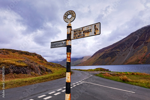 directional signpost at Greendale in the Lake District photo