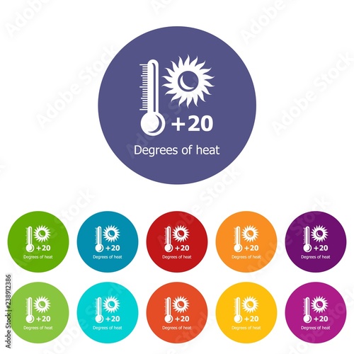 Heat icons color set vector for any web design on white background