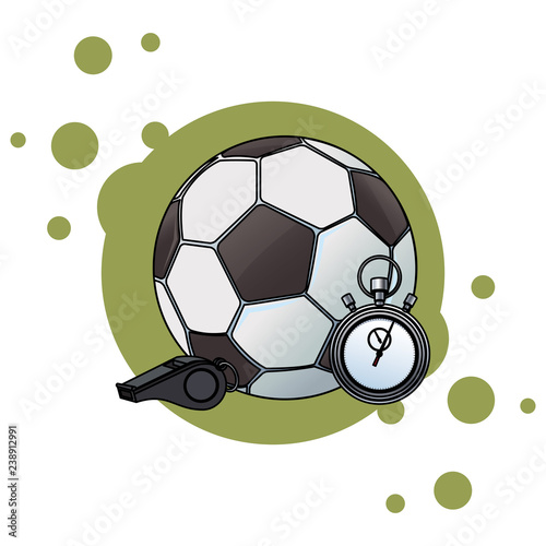 soccer ball and stopwatch