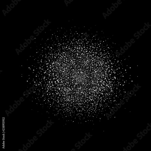 Dust and particles scatter brush texture on black abstract background vector illustration