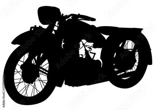 Old big bike on white background