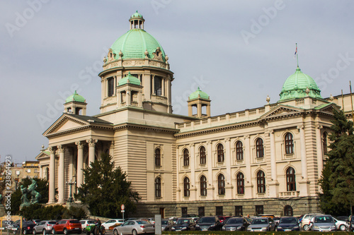 The House of the National Assembly of the Republic of Serbia is the seat of the National Assembly of Serbia. The building is in downtown Belgrade,  and is a landmark and tourist attraction