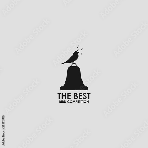 bird and bell logo template