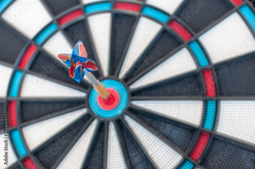 dart arrows in center of board - shallow depth of field