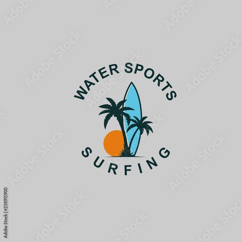 surfing logo template