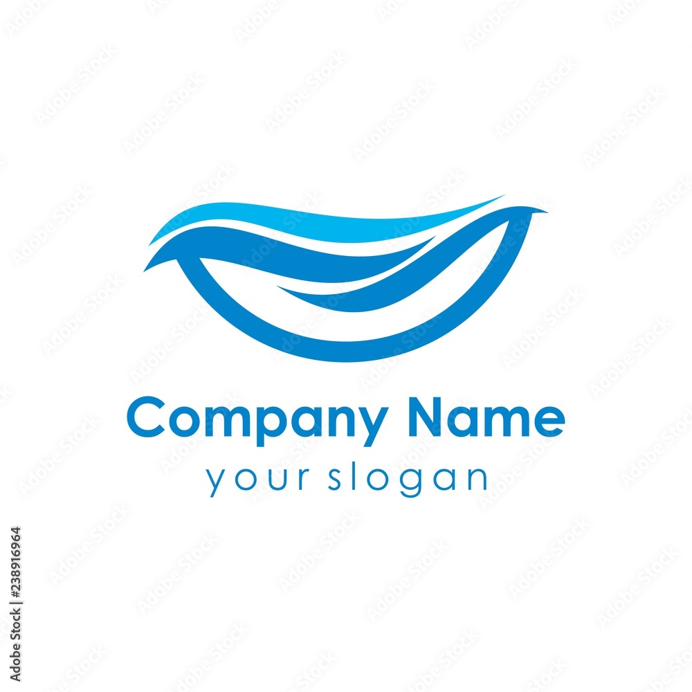 water wave logo template