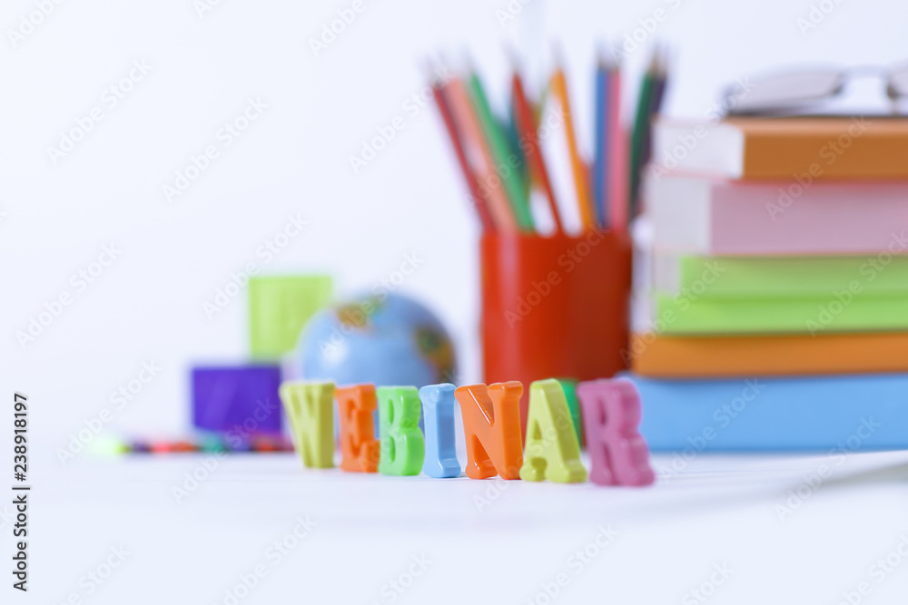 word webinar on blurred background .photo with copy space word webinar on blurred background .photo with copy space