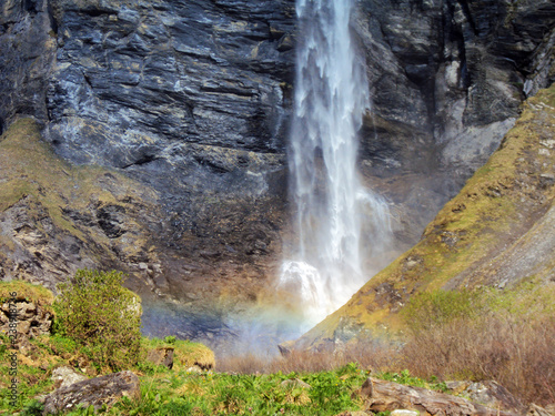 Piltschinabachfall waterfall in Weisstannen - Canton of St. Gallen, Switzerland photo