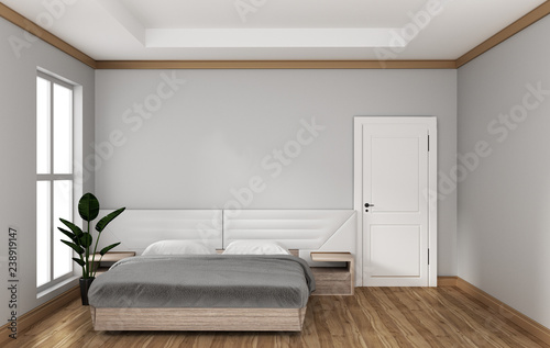 Empty room - modern bed room interior. 3D rendering