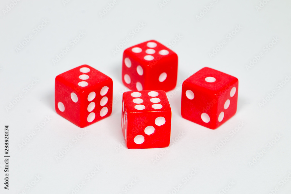 square dice in red on a white background square dice in red on a white background