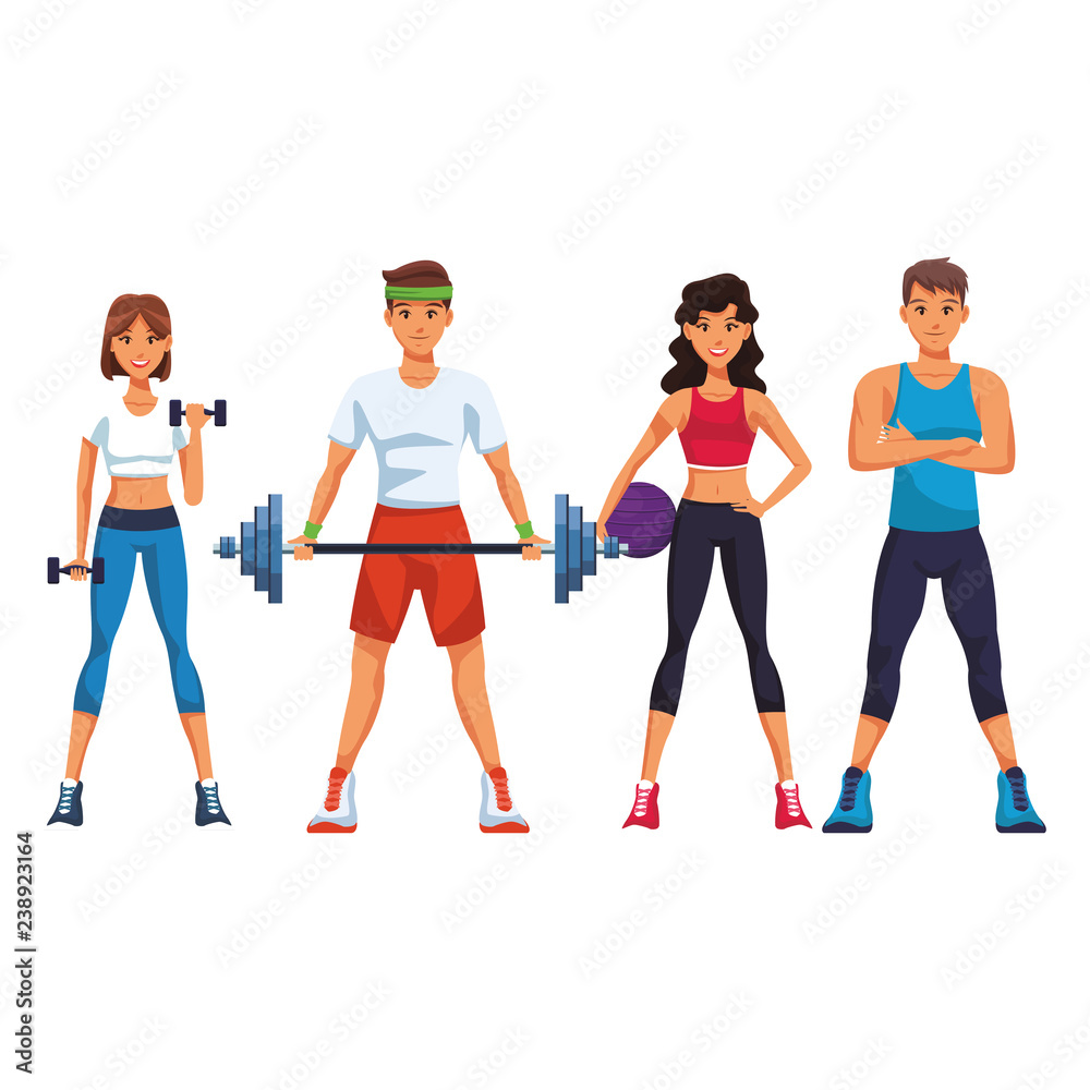 Obraz premium fit people doing exercise