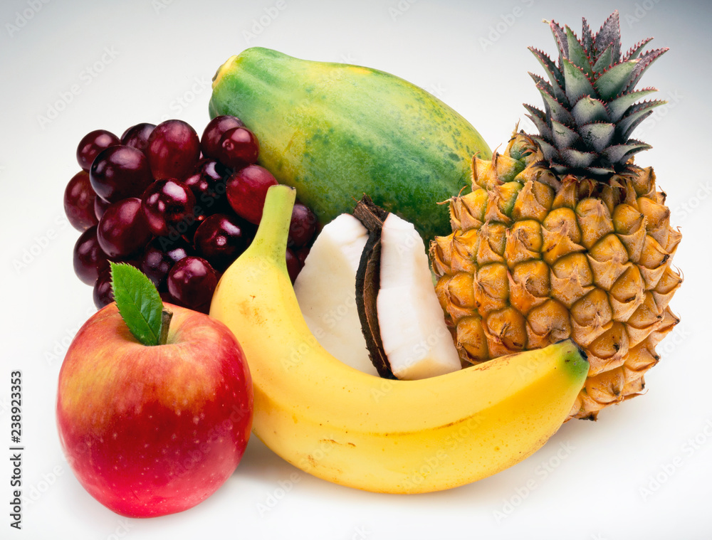 FRESH FRUIT ON WHITE FRESH FRUIT ON WHITE