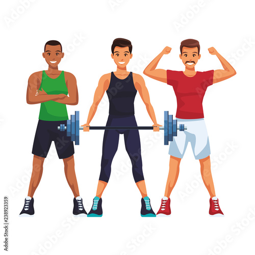 fit men doing exercise