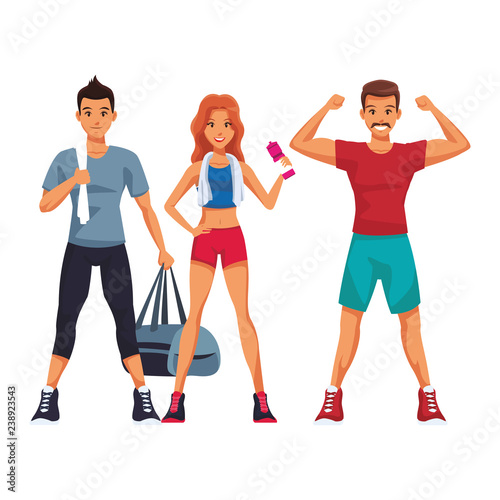 fit people doing exercise
