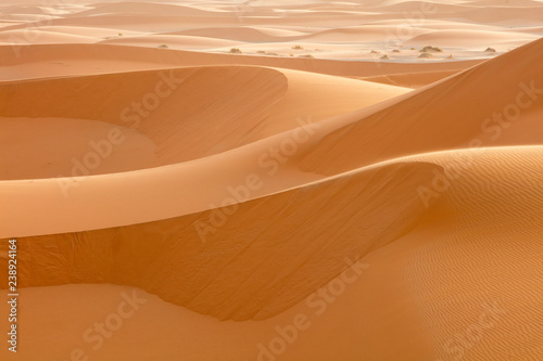 steep sand dunes  in desert in Morocco