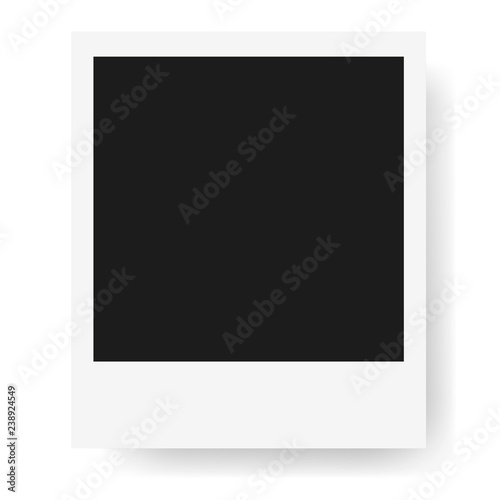Realistic photo frame, isolated on white background. Mockup