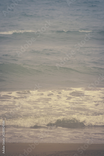 The incredible seascaping view of beach with blue sea in morocco in summer