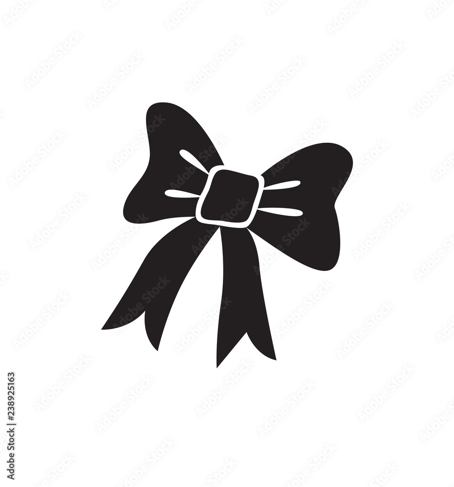 Bow icon christmas element flat vector isolated on white background Bow icon christmas element flat vector isolated on white background