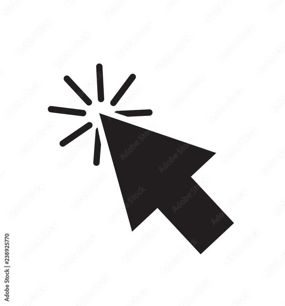 Cursor mouse click icon vector isolated on white Cursor mouse click icon vector isolated on white