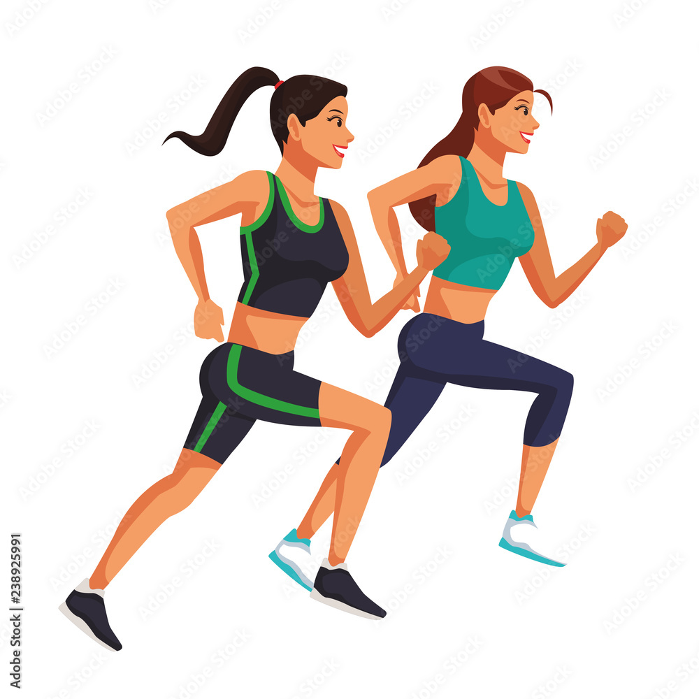Fototapeta fitness kobiety biegające