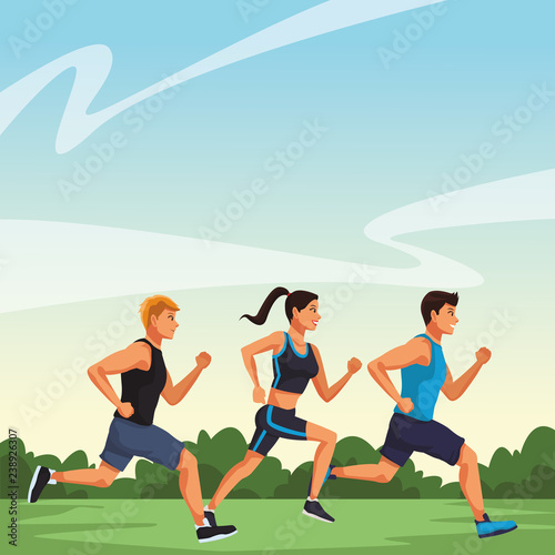 Fitness people running