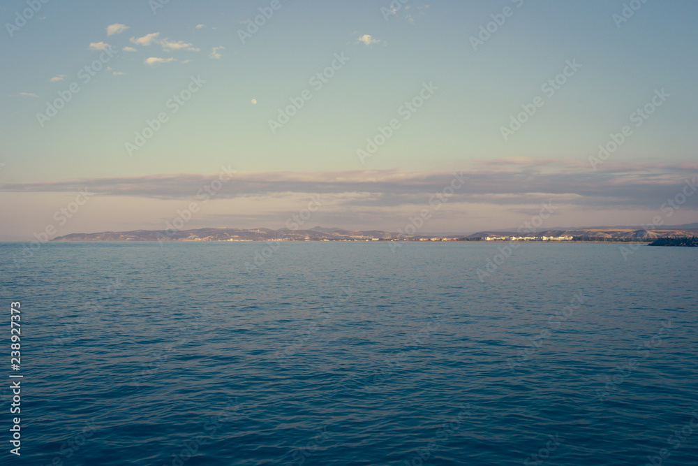 Fototapeta premium The incredible seascaping view of beach with blue sea in morocco in summer