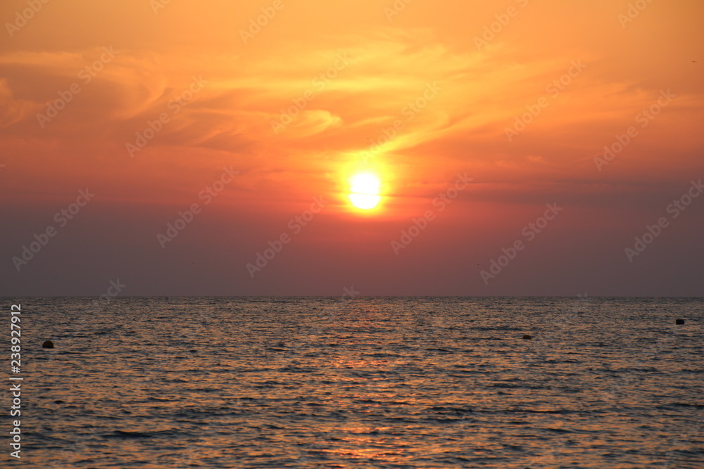 sunset on the sea sunset on the sea